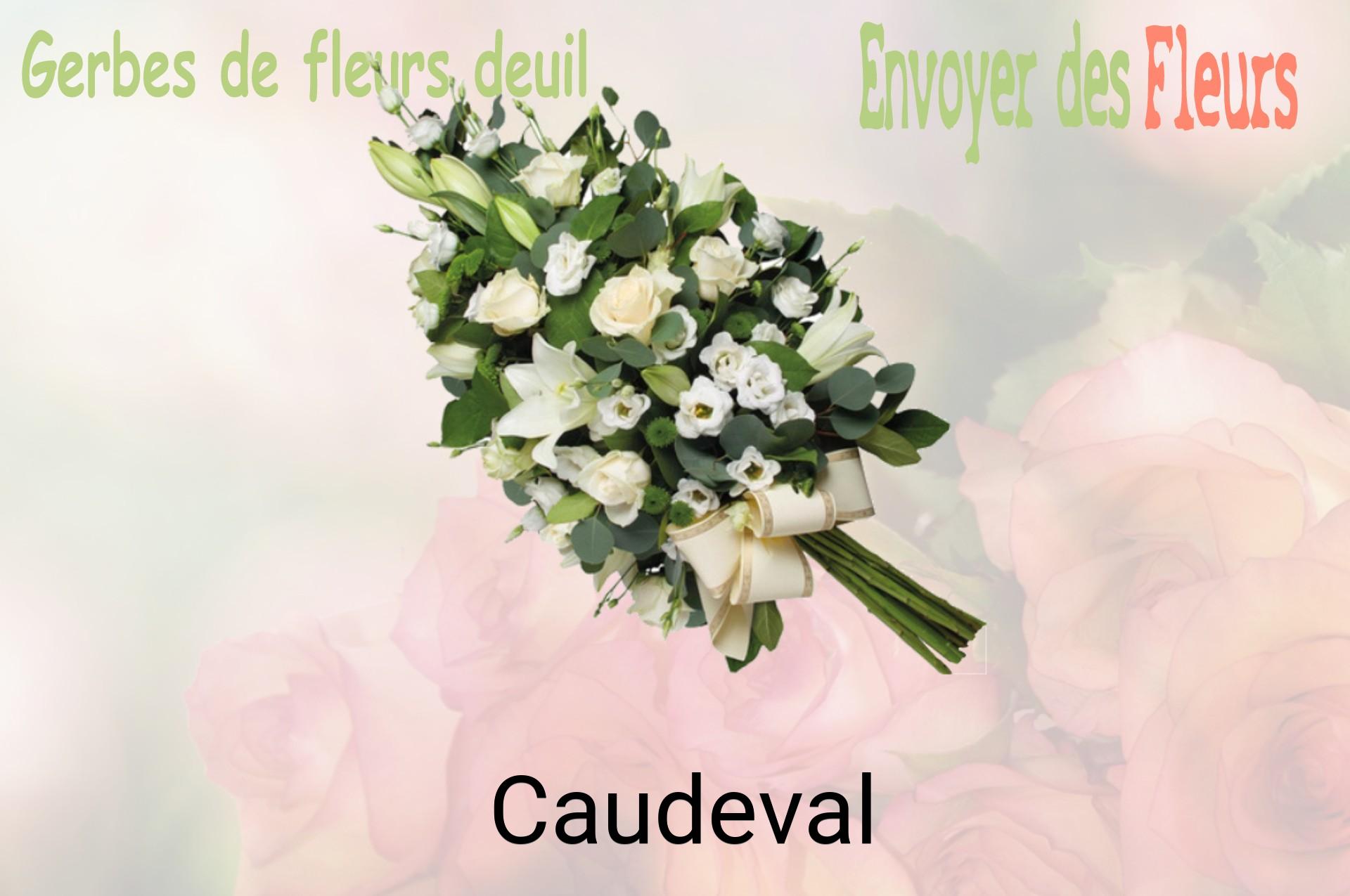 Gerbe de fleurs de deuil livrée à Caudeval